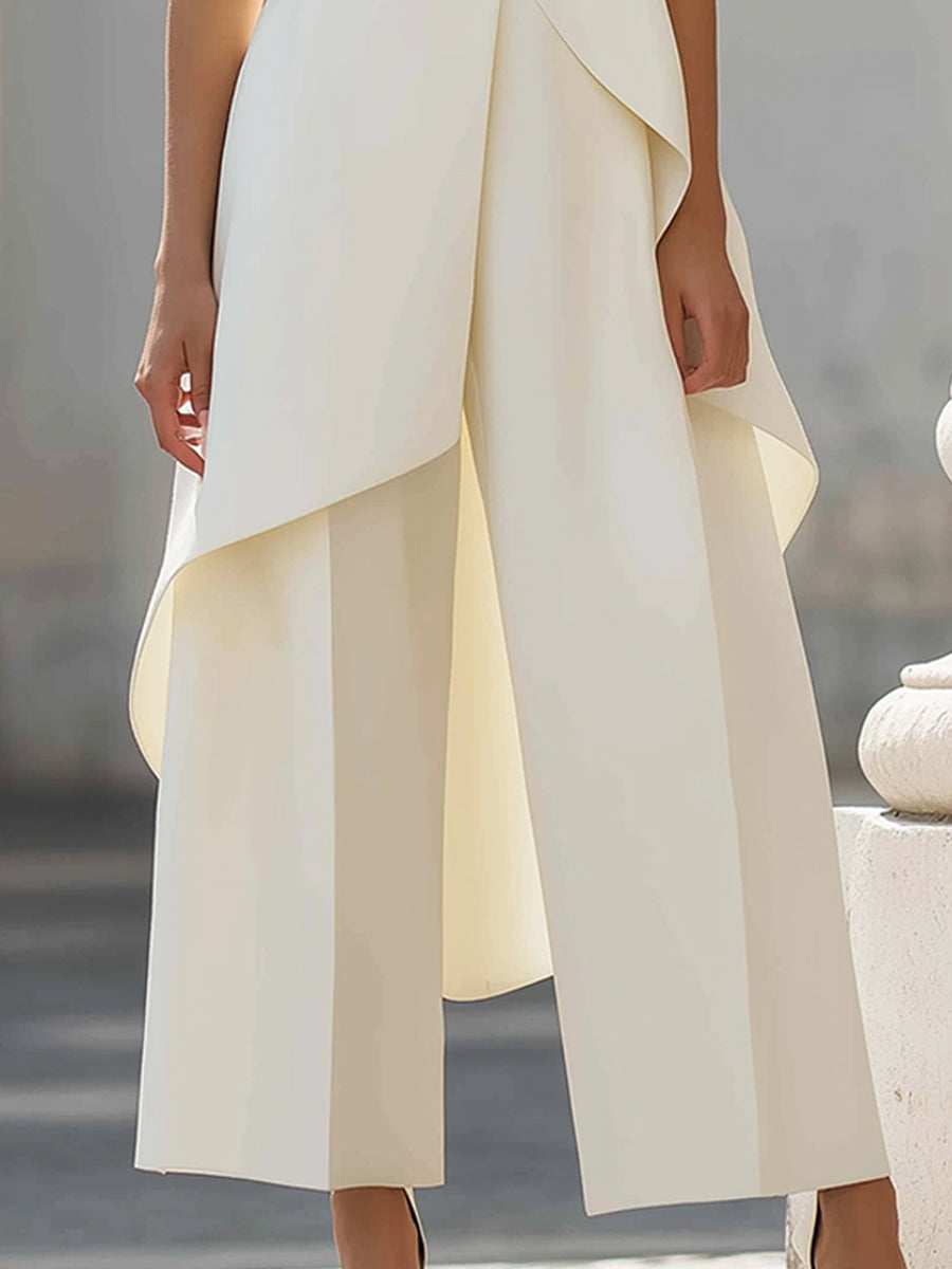 Ensemble pantalon raffiné à col montant pour femme