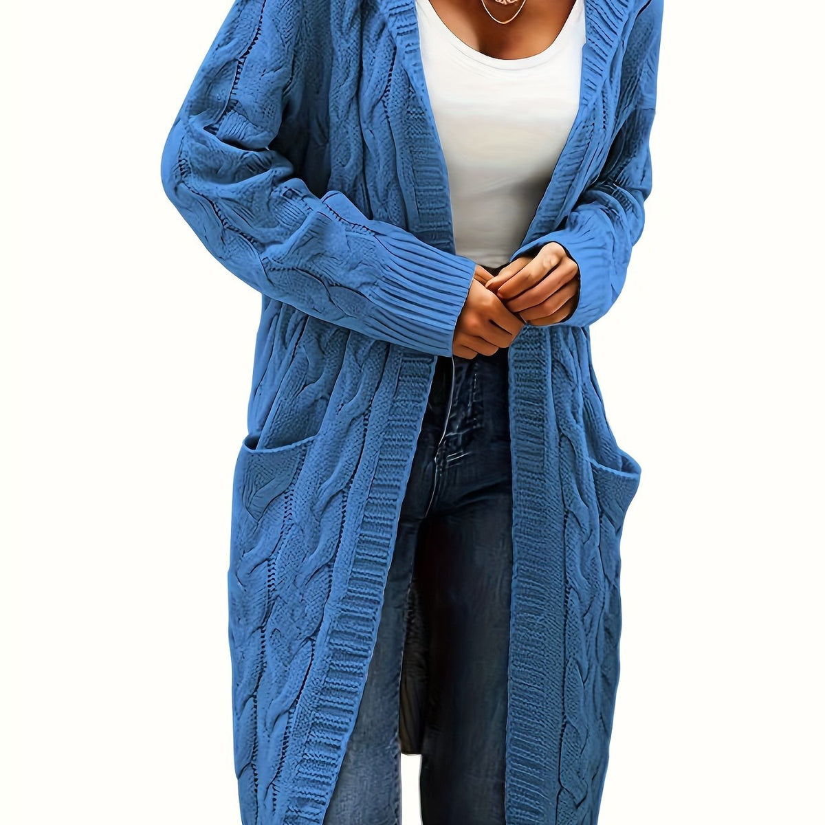 Gilet Femme En Maille Sans Col Avec Poche Pratique