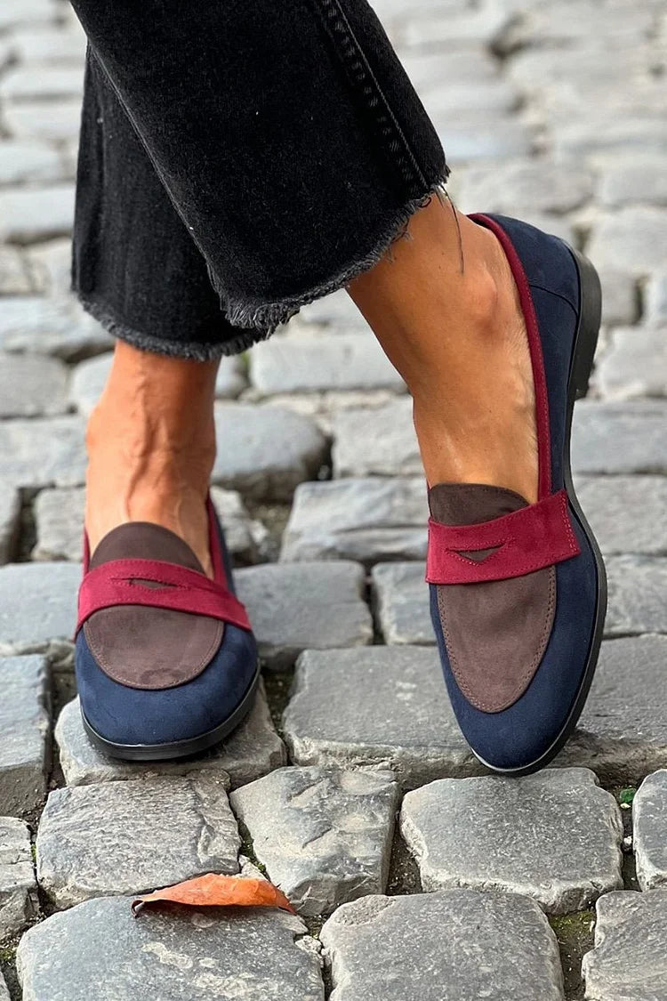 Mocassins Femme À Petit Talon Et Bout Rond