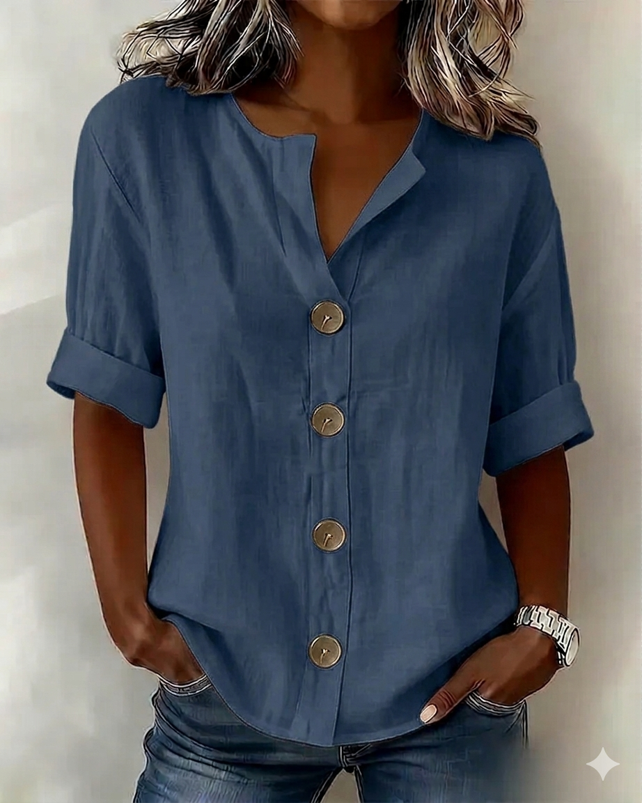 Blouse légère boutonnée coupe fluide pour femme