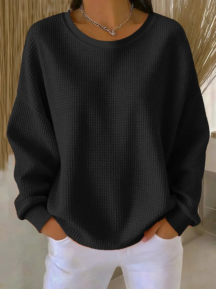 Pull Femme En Tricot Doux À Coupe Ample Et Épurée