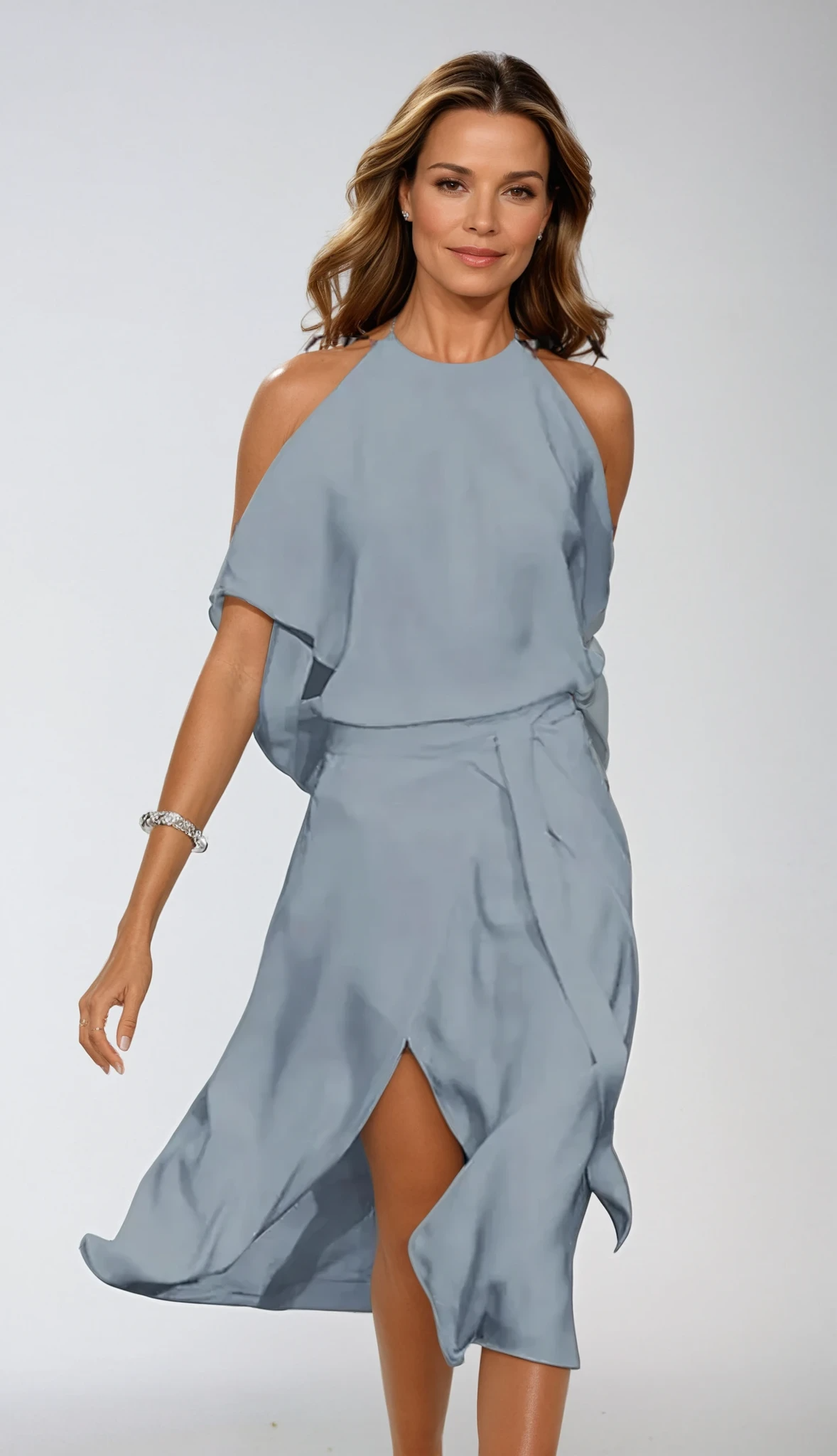 Robe Midi Femme Épaules Dénudées Et Ourlet Asymétrique