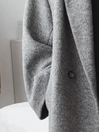 Manteau Femme Long En Laine Mélangée Coupe Oversize