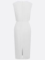 Robe Midi Femme Drapée À Décolleté Ouvert Et Coupe Ajustée