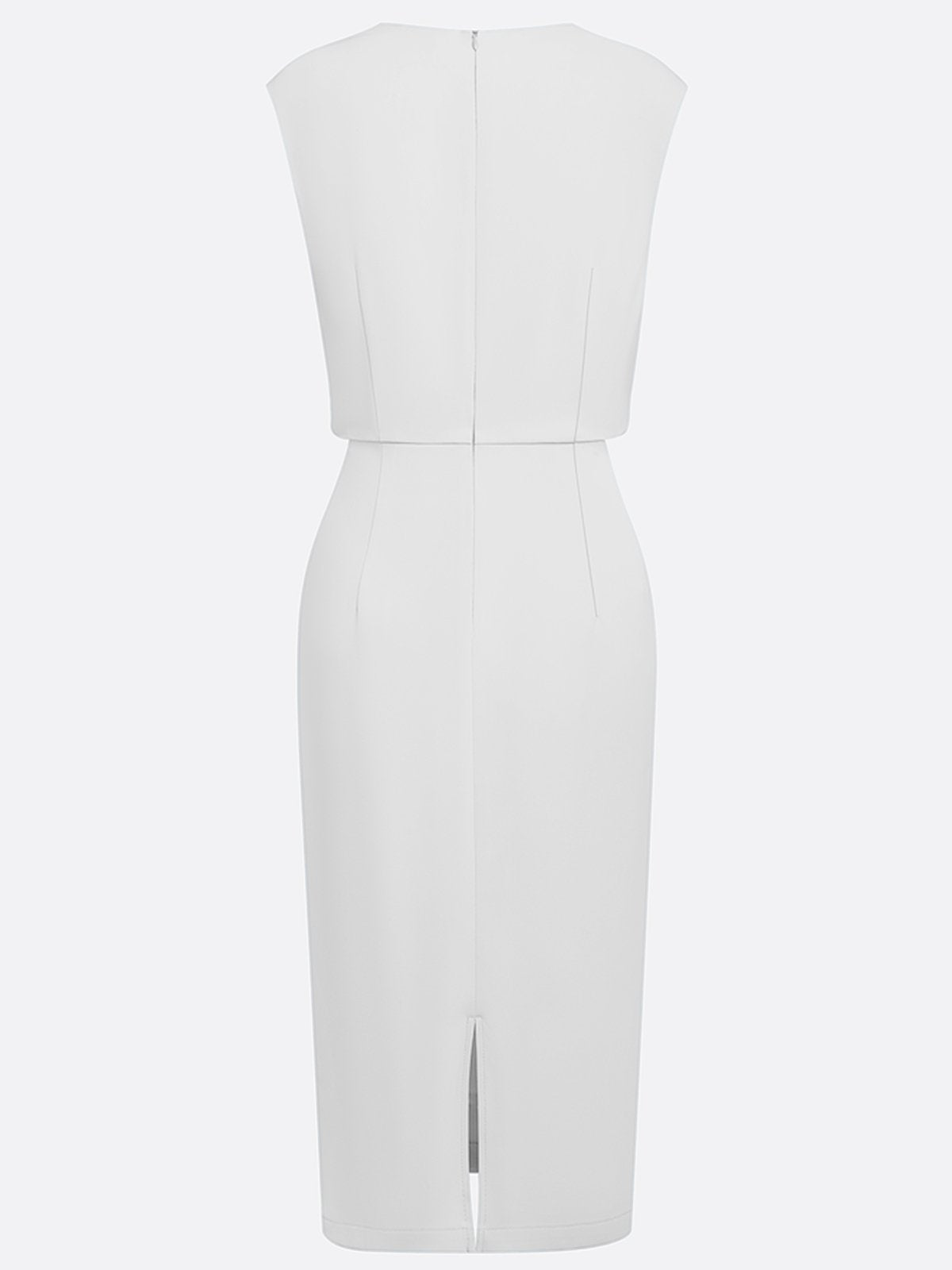 Robe Midi Femme Drapée À Décolleté Ouvert Et Coupe Ajustée