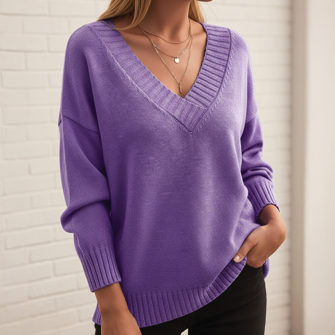 Pull Moderne Femme À Col V