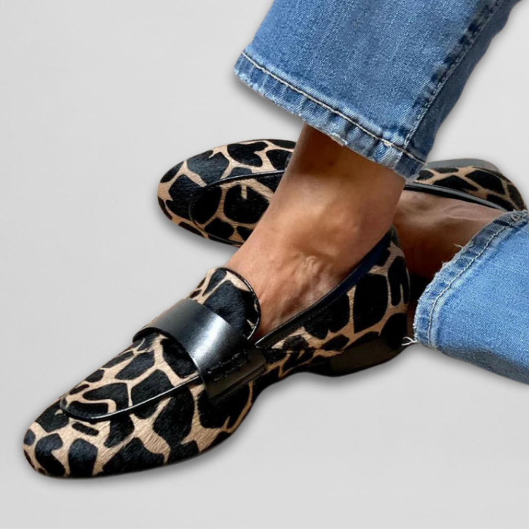 Mocassins à imprimé animal pour femme