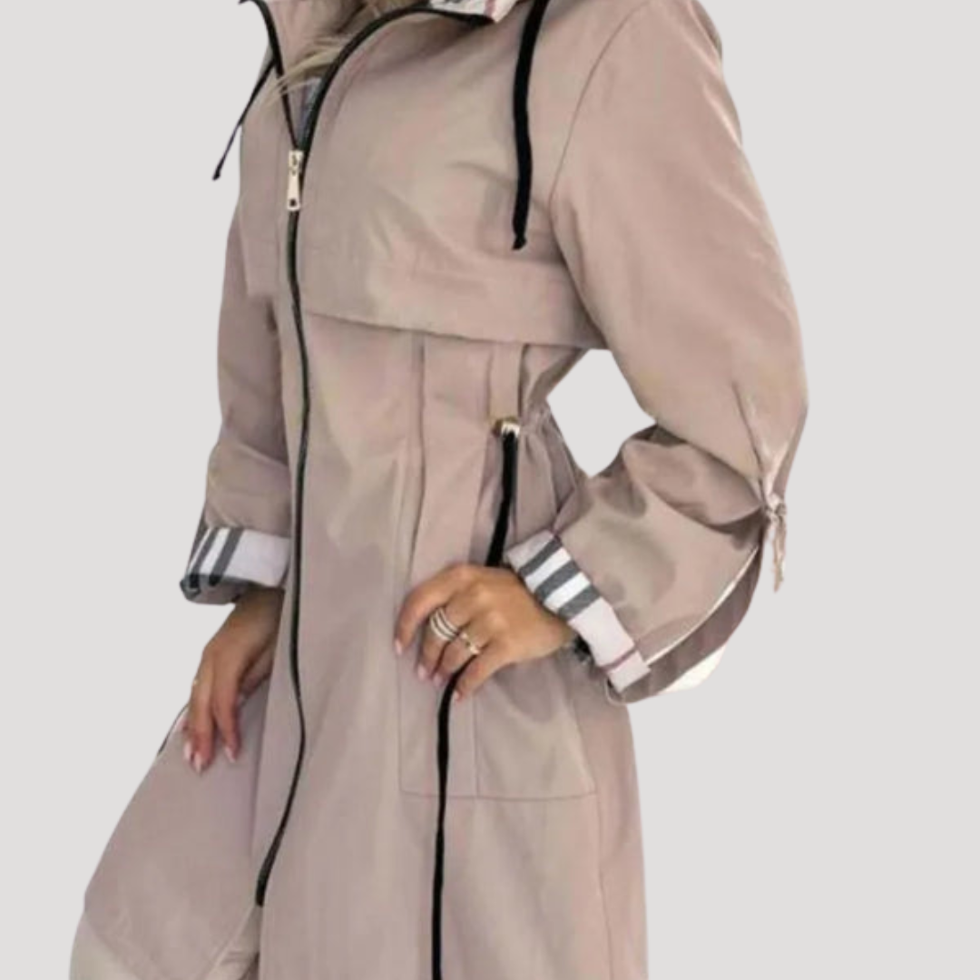 Manteau À Capuche Femme Long Ceinturé Décontracté
