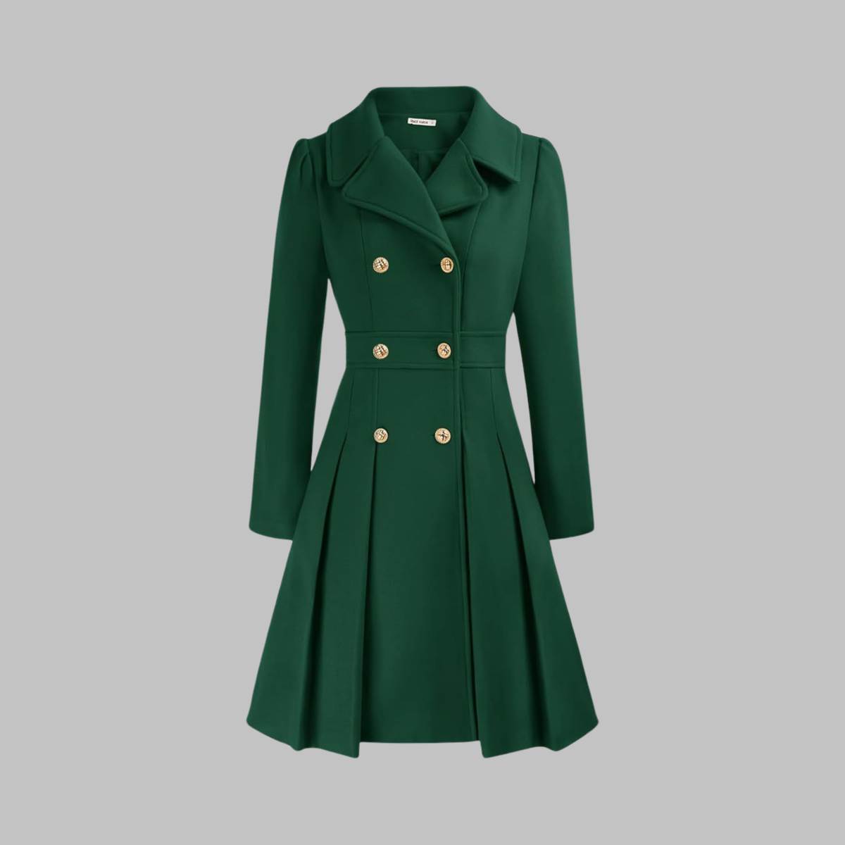 Manteau à double boutonnage et manches longues pour femme