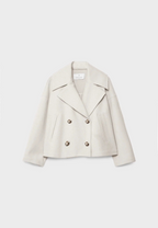 Blazer Court Femme À Revers Pointus Et Double Boutonnage