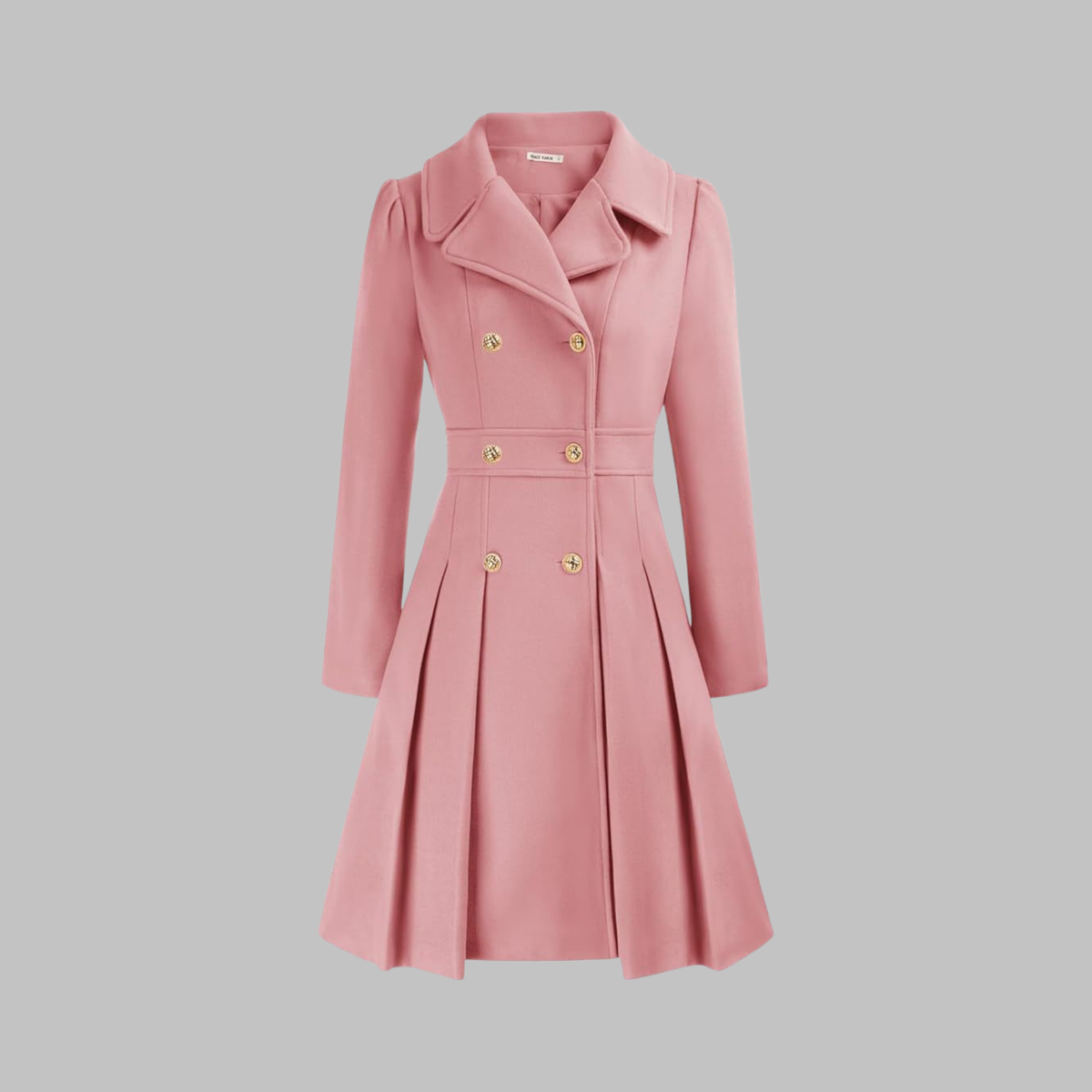 Manteau à double boutonnage et manches longues pour femme