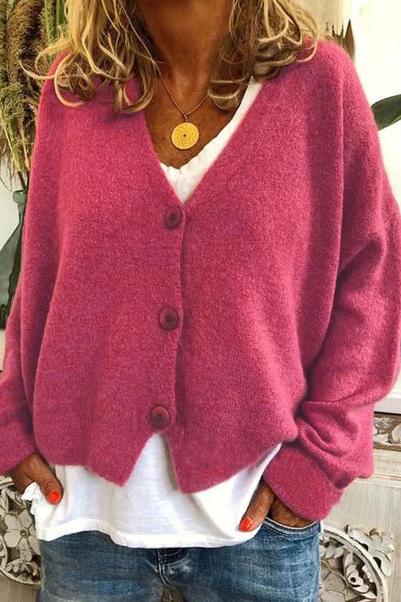 Cardigan Femme En Maille À Col V Motif Patchwork