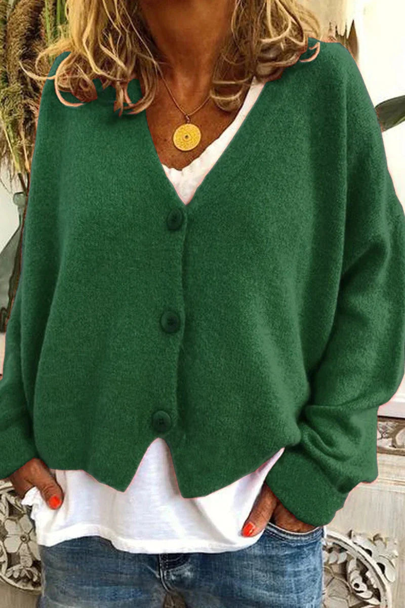 Cardigan Femme En Maille À Col V Motif Patchwork