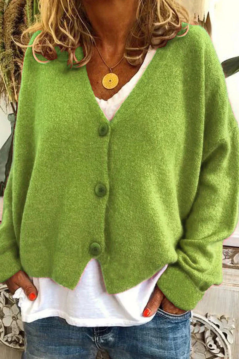 Cardigan Femme En Maille À Col V Motif Patchwork