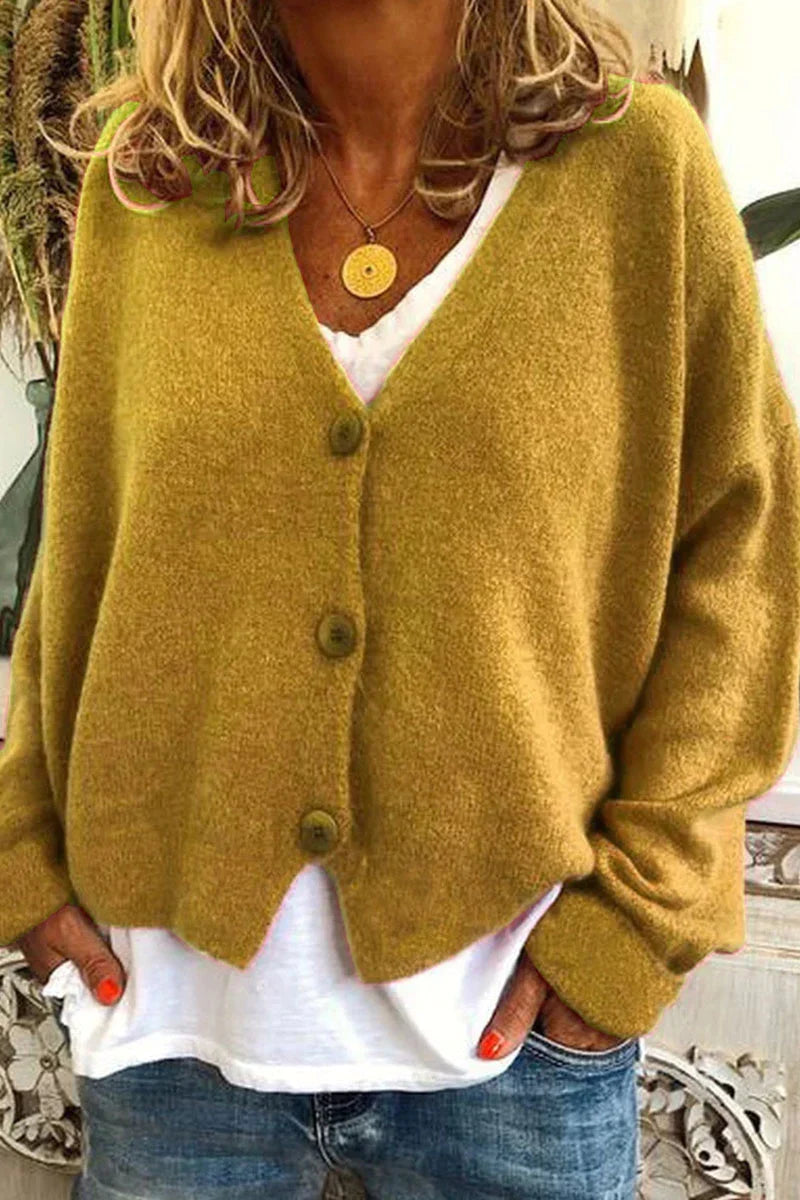 Cardigan Femme En Maille À Col V Motif Patchwork