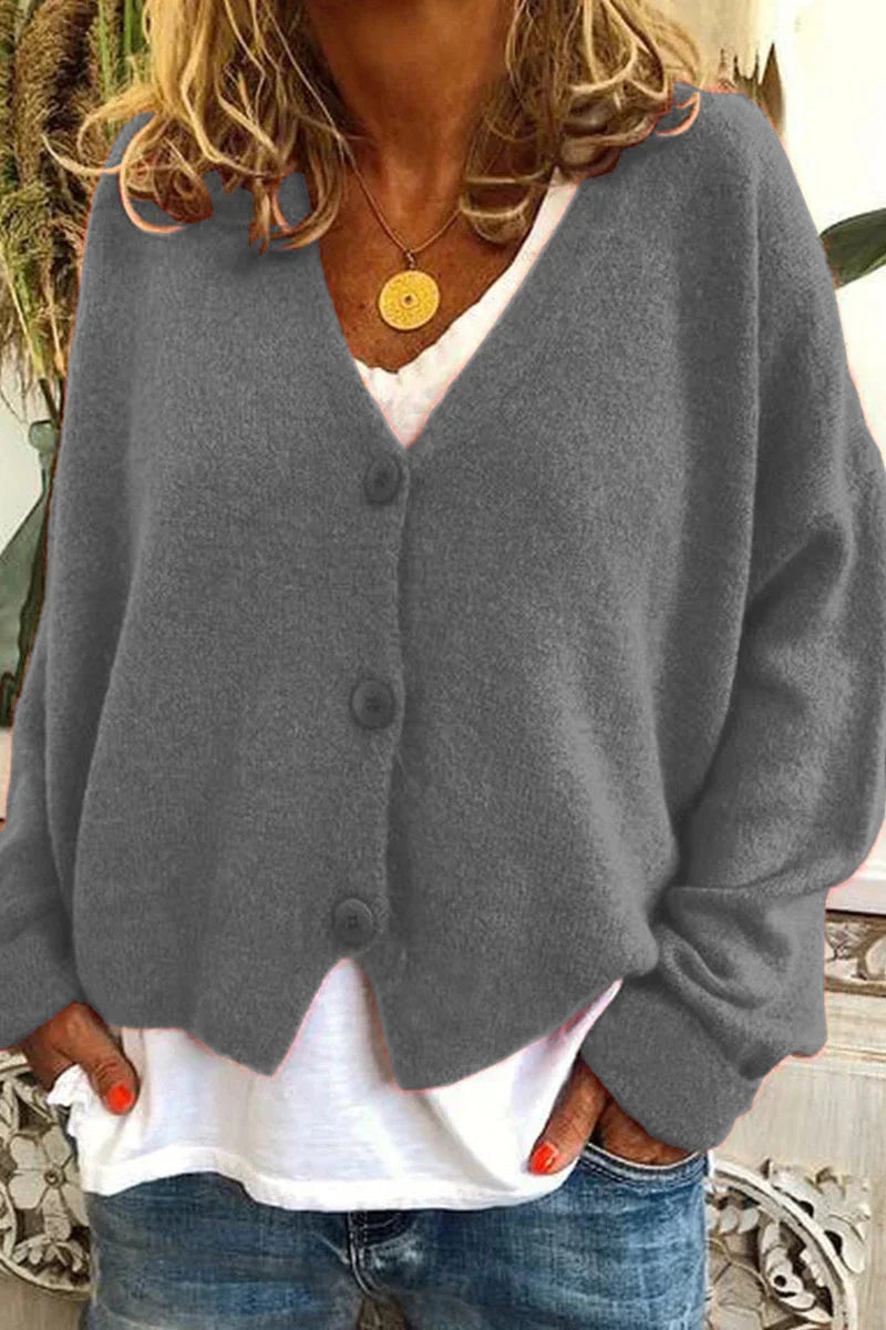 Cardigan Femme En Maille À Col V Motif Patchwork