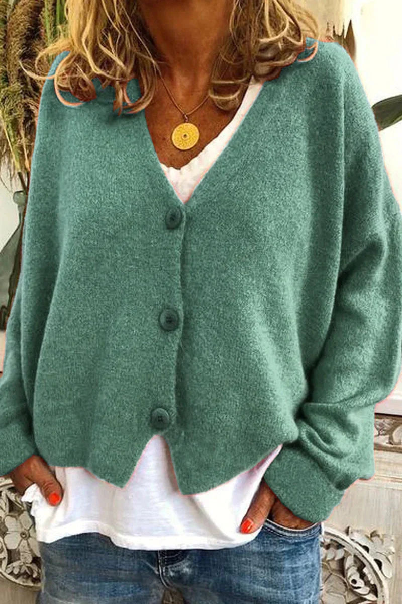 Cardigan Femme En Maille À Col V Motif Patchwork