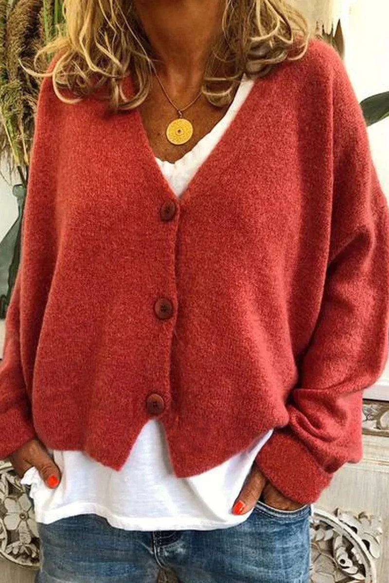 Cardigan Femme En Maille À Col V Motif Patchwork