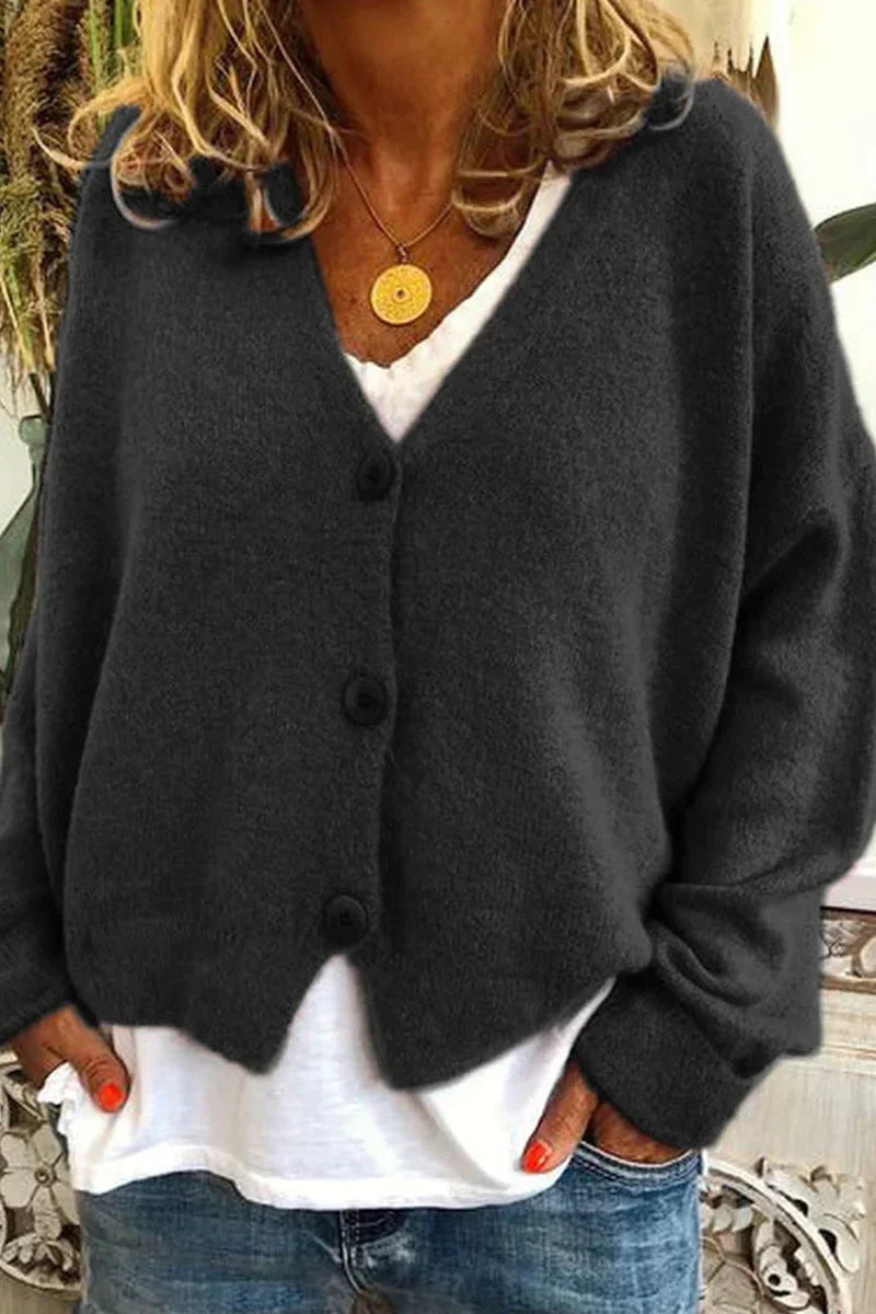 Cardigan Femme En Maille À Col V Motif Patchwork