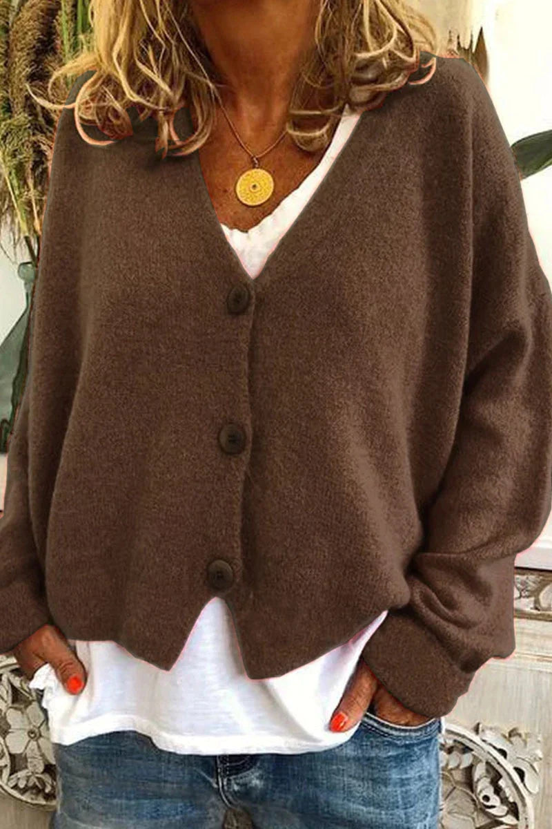 Cardigan Femme En Maille À Col V Motif Patchwork
