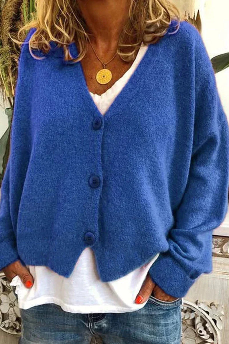 Cardigan Femme En Maille À Col V Motif Patchwork