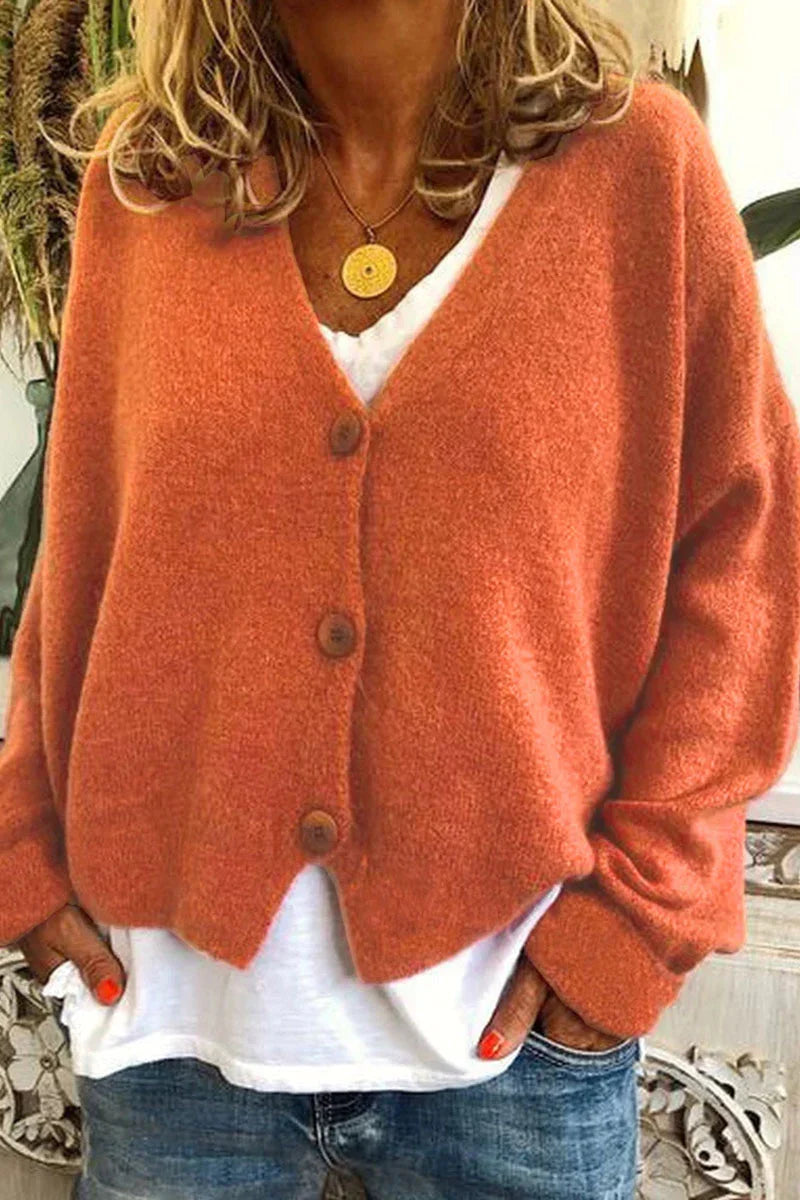 Cardigan Femme En Maille À Col V Motif Patchwork