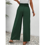 Pantalon Fluide Femme Taille Haute À Imprimé Géométrique
