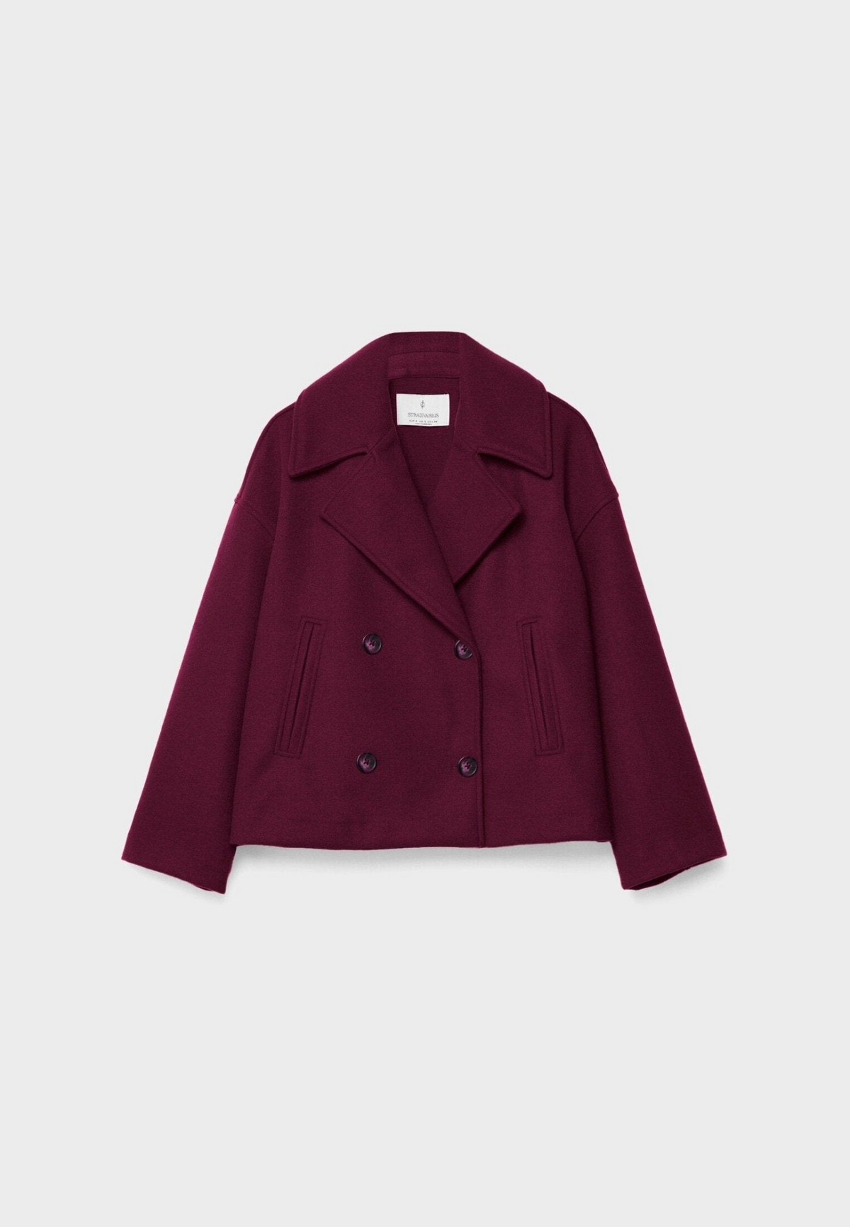 Blazer Court Femme À Revers Pointus Et Double Boutonnage