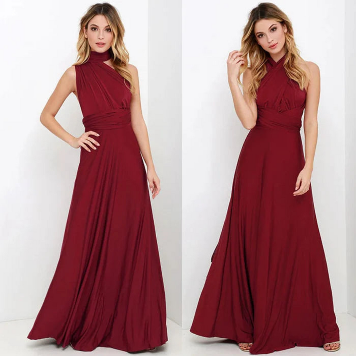 Robe Portefeuille Élégante Plissée pour Femme