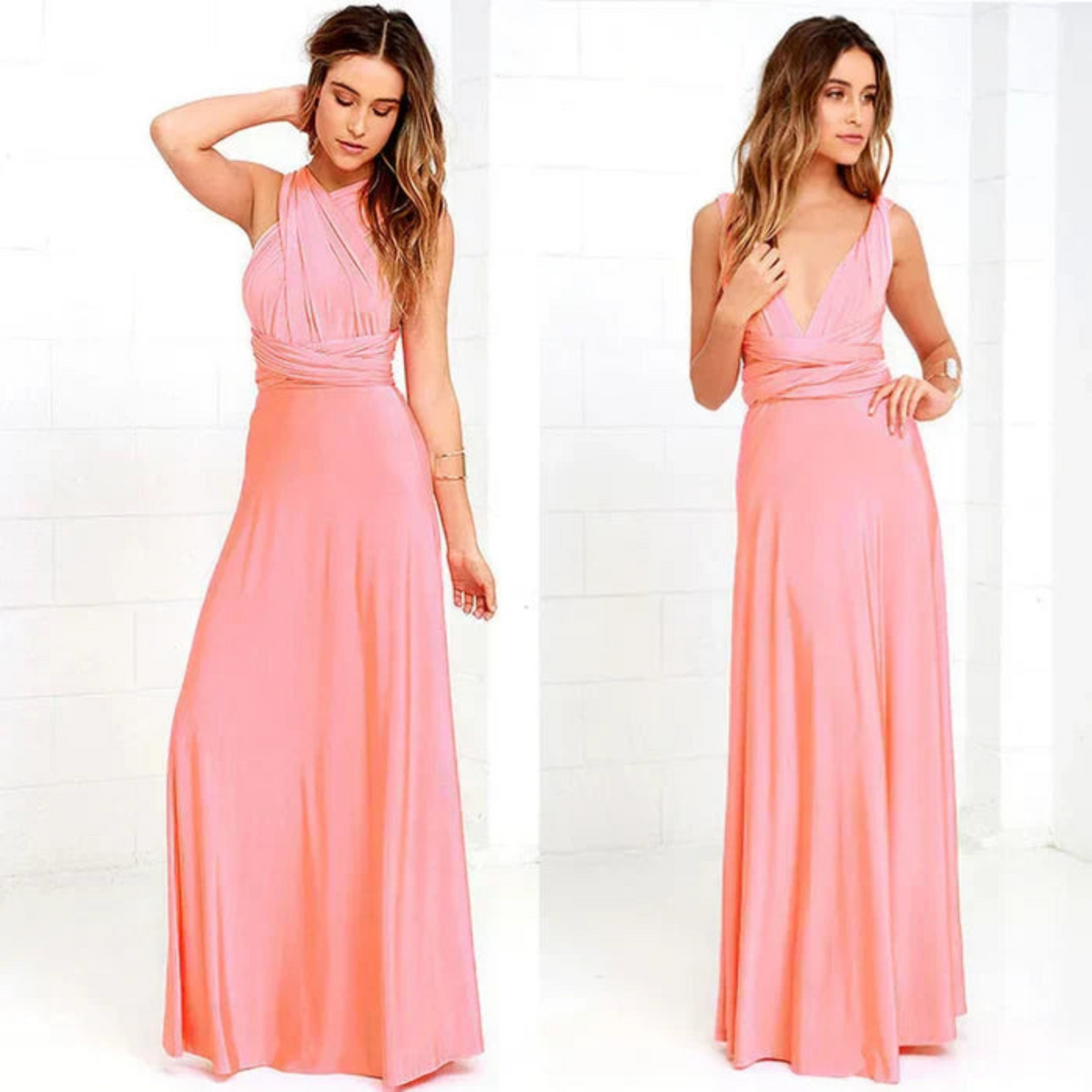 Robe Portefeuille Élégante Plissée pour Femme
