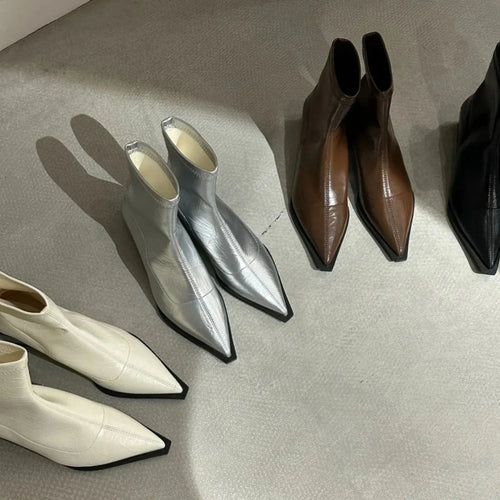 Bottines Femme À Bout Pointu Élégantes Et Confortables