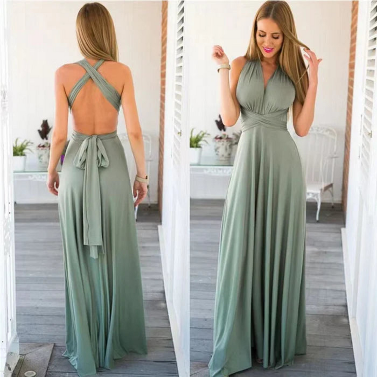 Robe Portefeuille Élégante Plissée pour Femme