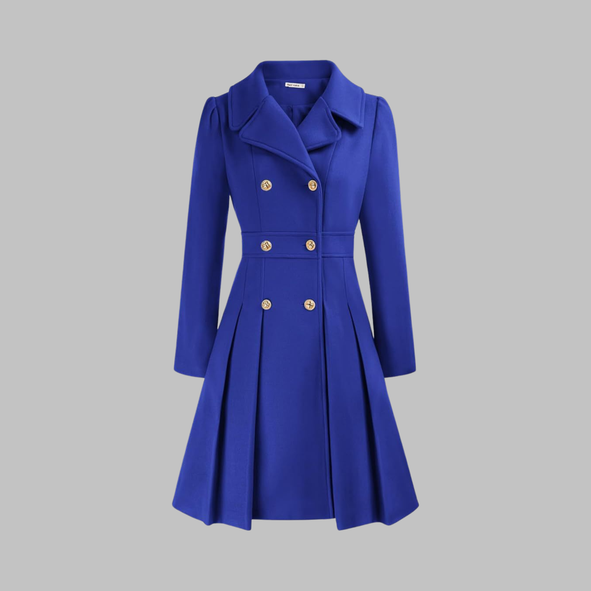 Manteau à double boutonnage et manches longues pour femme