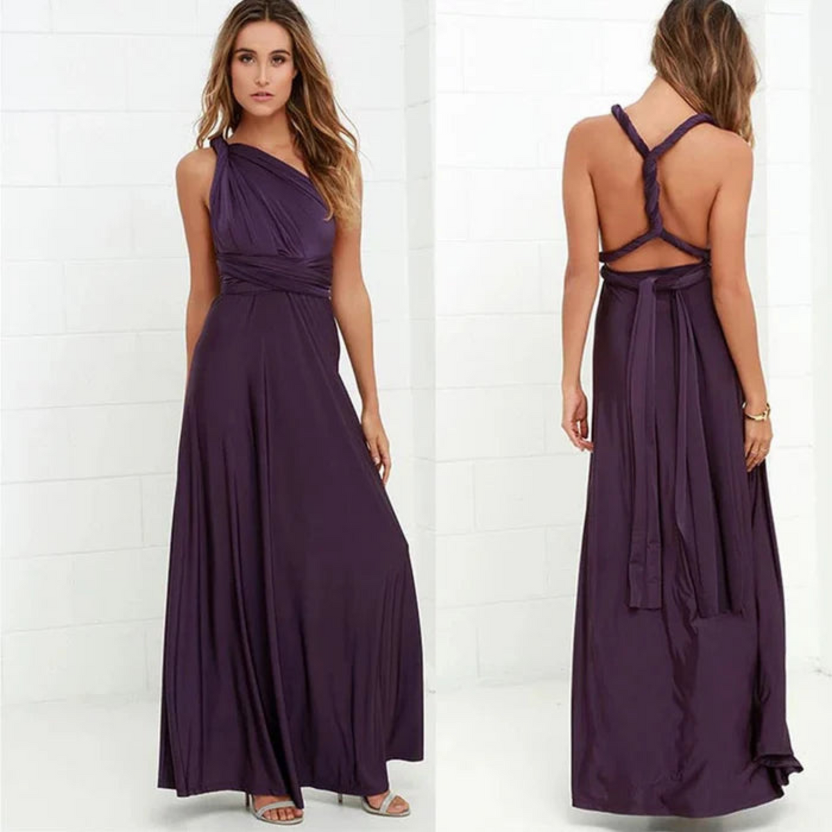 Robe Portefeuille Élégante Plissée pour Femme