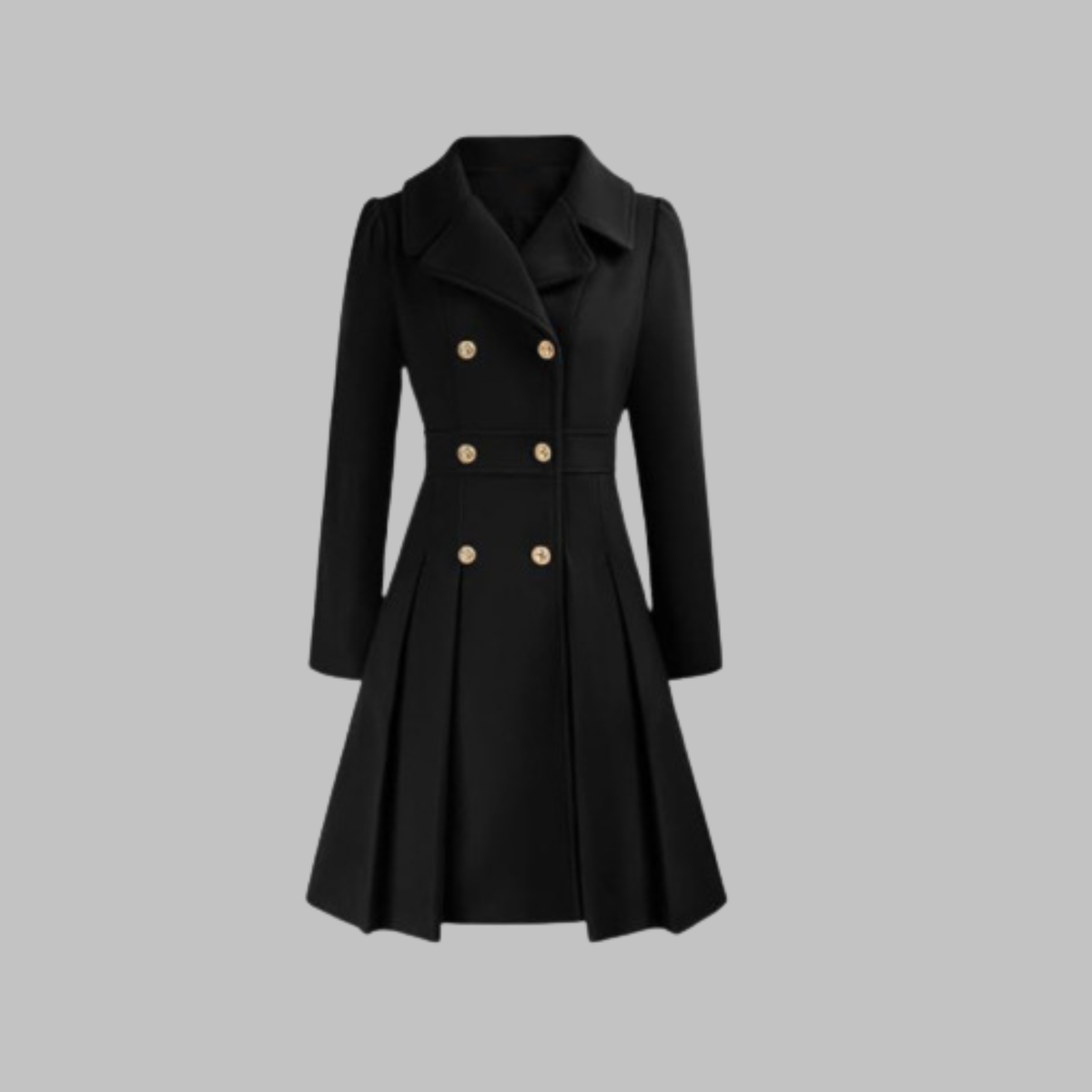 Manteau à double boutonnage et manches longues pour femme