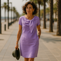 Robe D'Été Femme Légère En Tissu Respirant Coupe Fluide