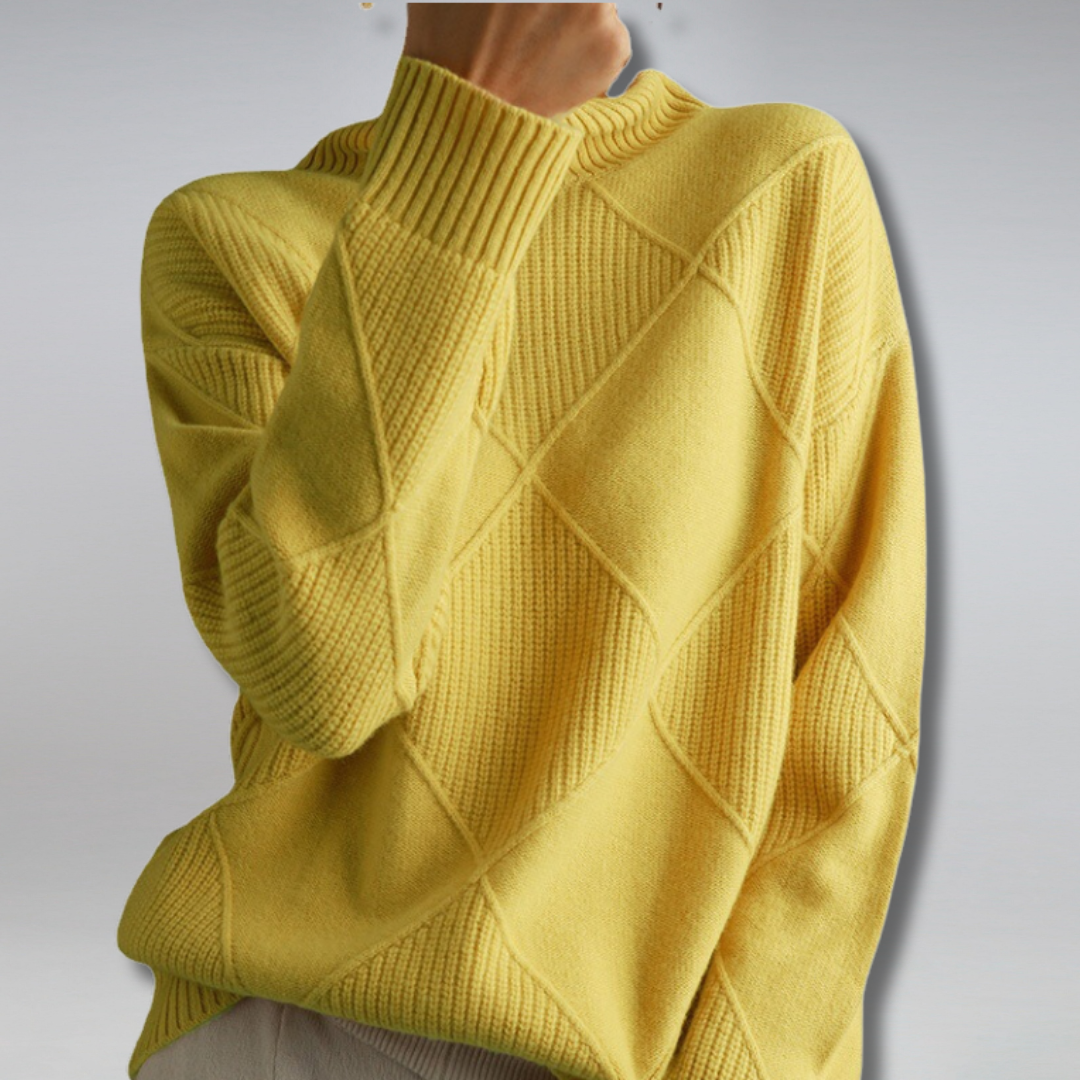 Pull Femme En Cachemire À Col Roulé Coupe Ajustée