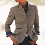 Blazer Femme Ajusté Boutonné En Tissu Structuré