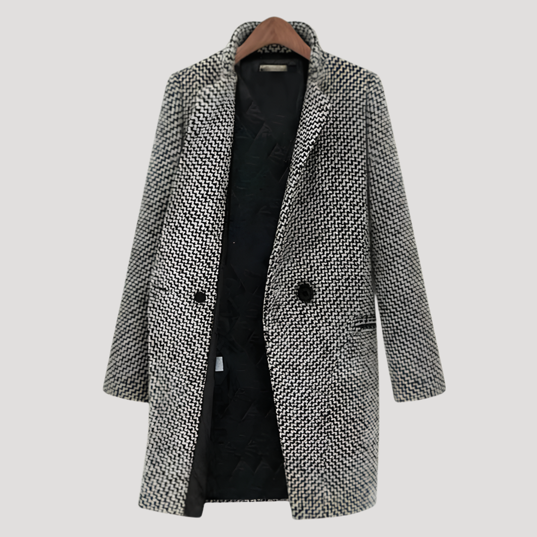 Manteau À Carreaux Femme Long Double Boutonnage