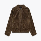 Veste Femme Oversize Effet Suédine À Col Classique