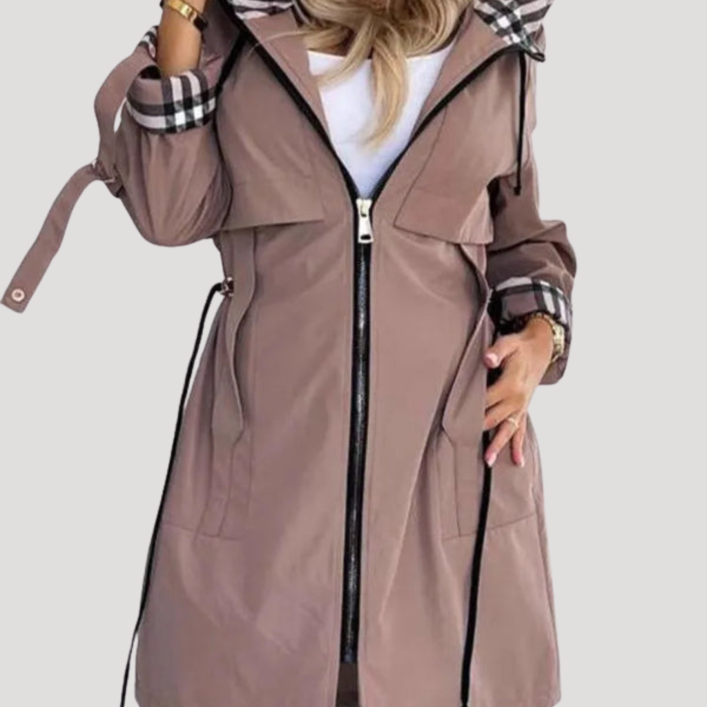 Manteau À Capuche Femme Long Ceinturé Décontracté
