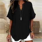 Blouse Femme Légère À Décolleté En V Et Coupe Ample