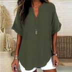 Blouse Femme Légère À Décolleté En V Et Coupe Ample
