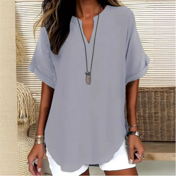 Blouse Femme Légère À Décolleté En V Et Coupe Ample