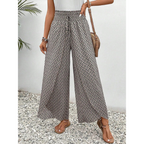Pantalon Fluide Femme Taille Haute À Imprimé Géométrique