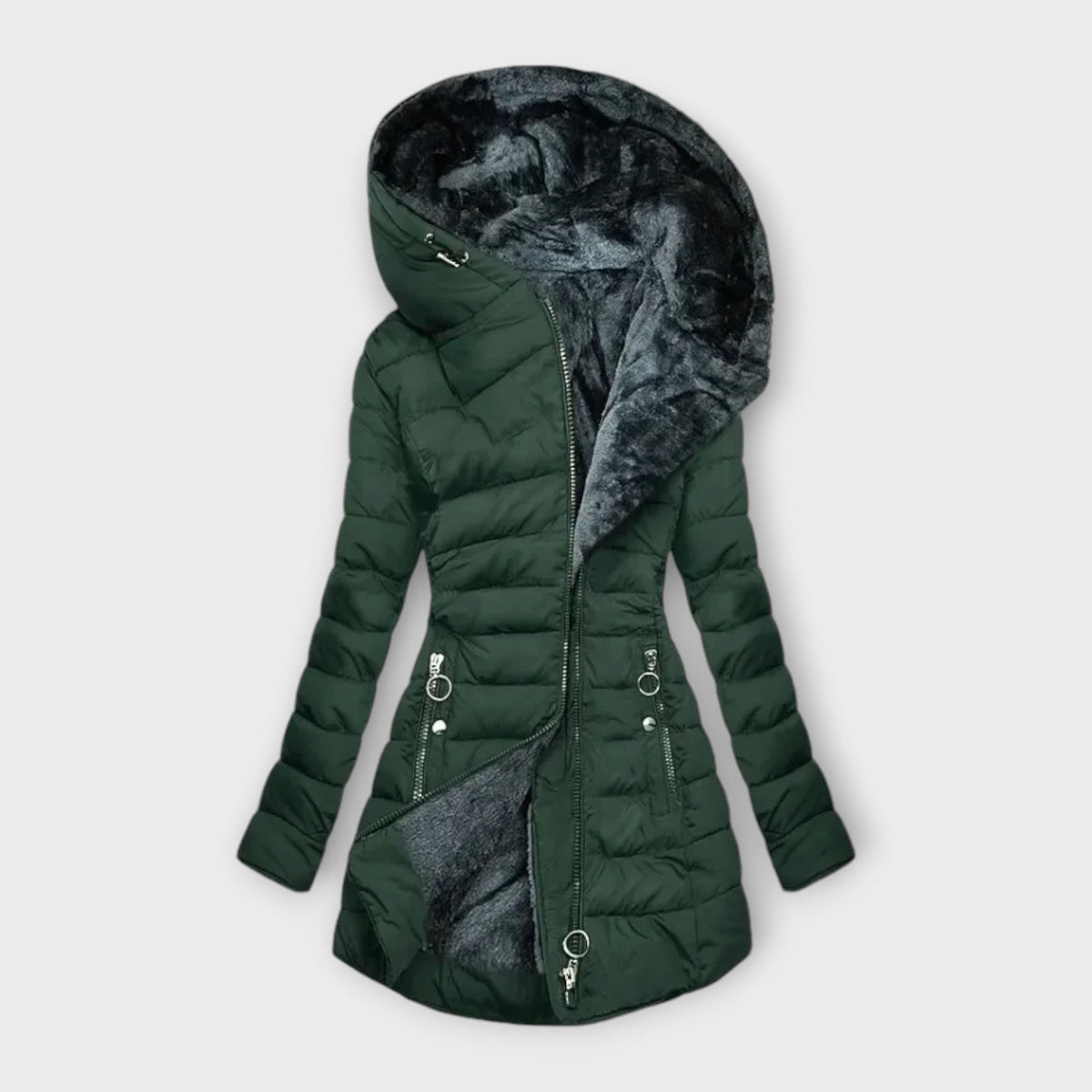 Veste d'hiver zippée à poches pour femme