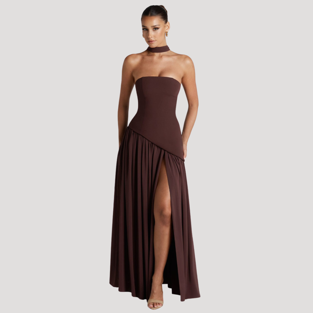 Robe De Cérémonie Femme Longue Bustier Plissée
