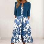 Robe Fleurie Femme Deux Pièces Avec Boléro Assorti