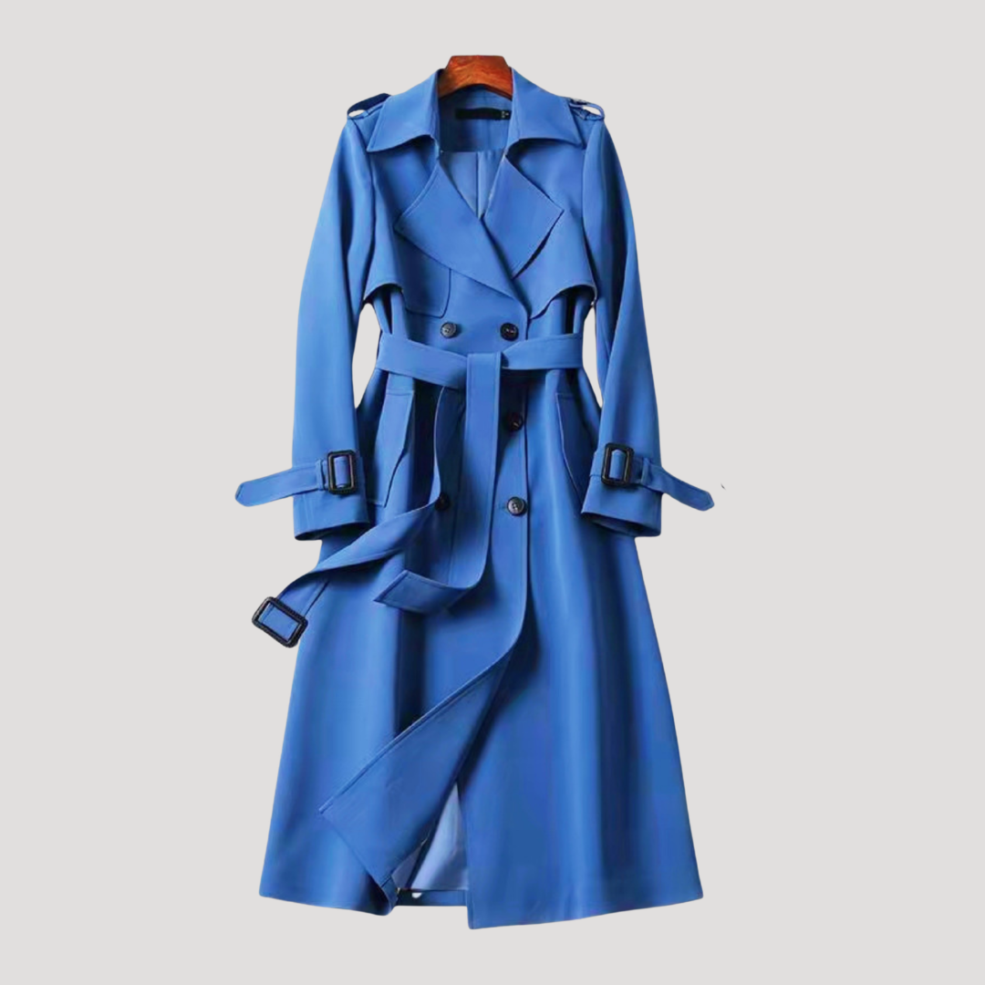 Trench Femme Long Ceinturé À Double Boutonnage