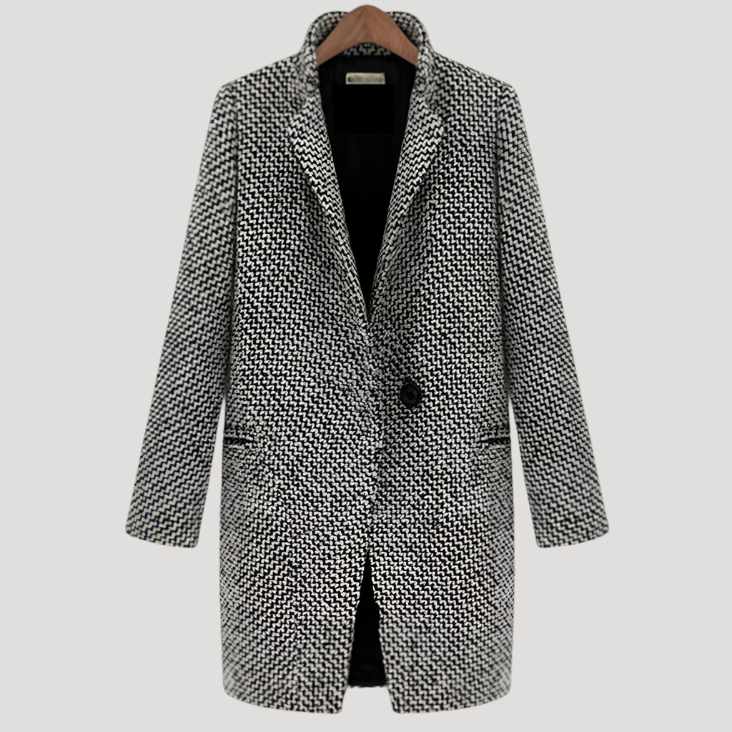 Manteau À Carreaux Femme Long Double Boutonnage